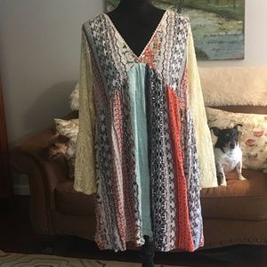 Kori patchwork and lace dress